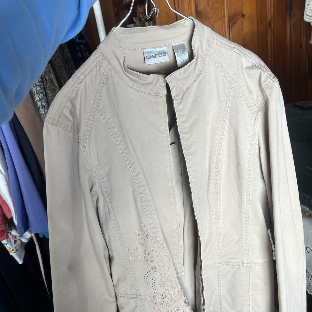 Vintage Chico's Women's Beige Utility Jacket and pants SET!